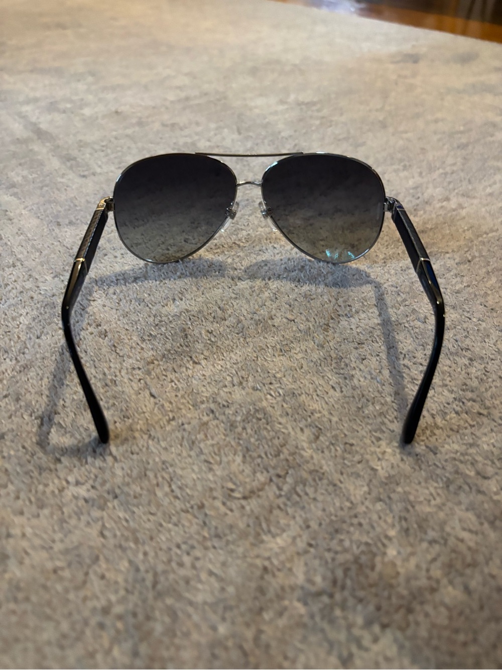 CHANEL Silver Aviator Sunglasses with Gradient Black Lenses - Picture 9 of 10
